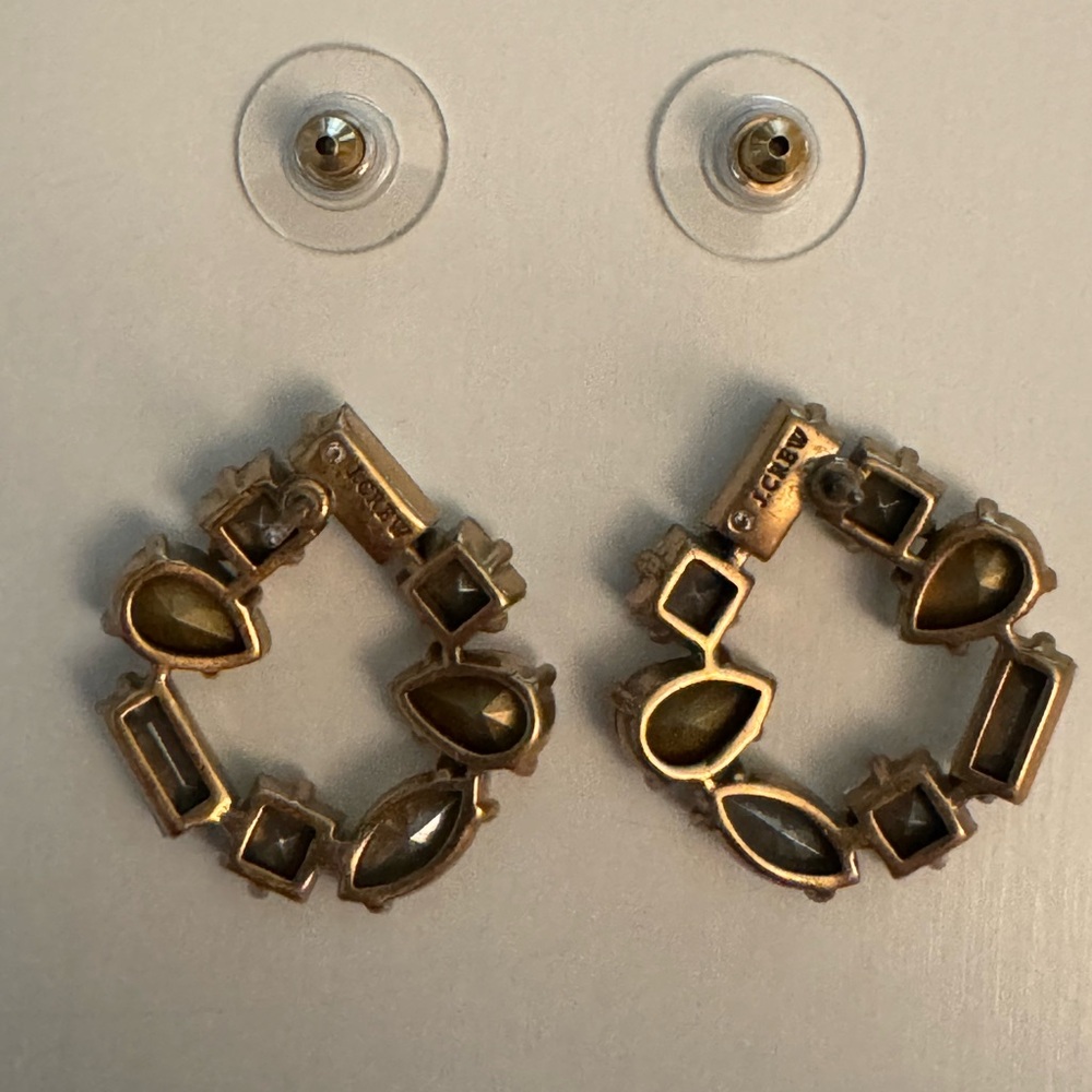 Nwot J.Crew Rhinestone Circle Statement Earrings - image 3